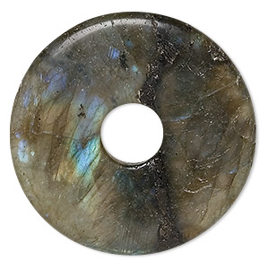 Focal, labradorite (natural), 40mm round donut, C grade, Mohs hardness 6 to 6-1/2. Sold individually.