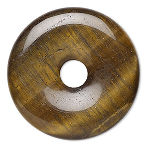 Focal, tigereye (natural), 40mm round donut, B grade, Mohs hardness 7. Sold individually.