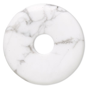 Focal, white howlite (natural), 40mm round donut, B grade, Mohs hardness 3 to 3-1/2. Sold individually.