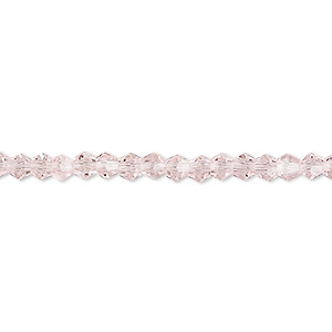 Bead, Celestial Crystal&reg;, transparent pink, 4mm faceted bicone. Sold per 15-1/2&quot; to 16&quot; strand, approximately 100 beads.
