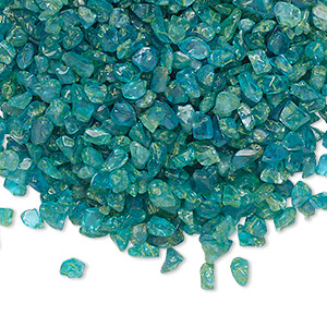 Inlay chip, neon apatite (natural), mini undrilled chip, Mohs hardness 5. Sold per 1-ounce pkg, approximately 770-950 chips.