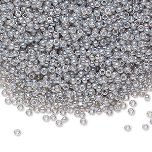 1000  Silver grey 3 x 2mm glass seed beads SB7