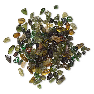 Inlay chip, green tourmaline (natural), small undrilled chip, Mohs hardness 7 to 7-1/2. Sold per 10-gram pkg, approximately 180 chips.