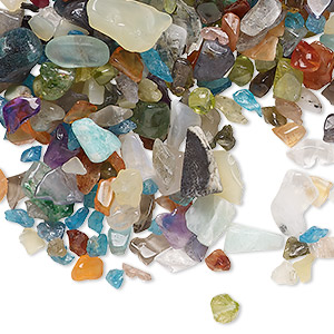 Inlay chip, multi-gemstone (natural / heated / dyed), small undrilled chip, Mohs hardness 3-1/2 to 7. Sold per 1-ounce pkg, approximately 360-450 chips.
