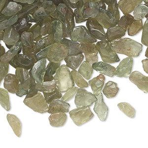 Inlay chip, green apatite (natural), small to medium undrilled chip, Mohs hardness 5. Sold per 1-ounce pkg, approximately 170-210 beads.