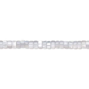 Bead, mother-of-pearl shell (dyed), grey, 3x2mm heishi, Mohs hardness 3-1/2. Sold per 15-1/2 to 16-inch strand.