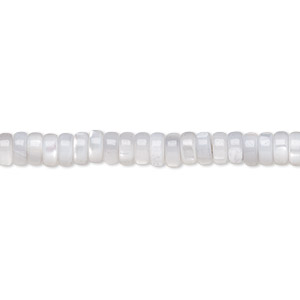 Bead, mother-of-pearl shell (dyed), grey, 5x2mm heishi, Mohs hardness 3-1/2. Sold per 15-1/2 to 16-inch strand.