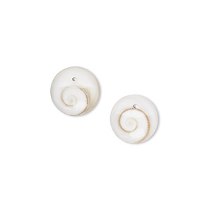 Drop, tapestry turban shell (assembled), white and black, 10mm round, Mohs hardness 3-1/2. Sold per pkg of 2.