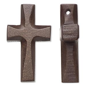Focal, cheesewood (dyed/waxed), 45x25mm hand-cut 2-sided cross. Sold individually.