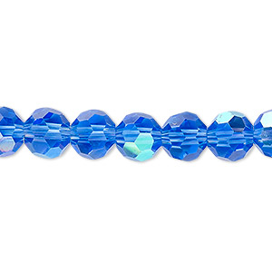Bead, Celestial Crystal®, 32-facet, opaque to transparent multicolored, 8mm  faceted round. Sold per 15-1/2 to 16 strand, approximately 50 beads. -  Fire Mountain Gems and Beads