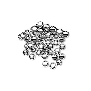 Bead, sterling silver, 3mm seamless-look round. Sold per pkg of 50.