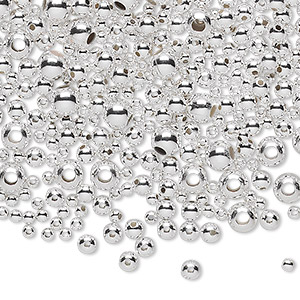 Beads Sterling Silver Silver Colored