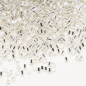 Seed bead, Miyuki, glass, transparent silver-lined crystal clear, (HEX-660), #11 hex 2-cut. Sold per 7.5-gram pkg.