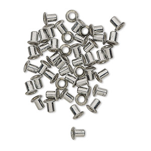 Rivet, nickel-plated brass, 5.5x5mm with 3mm shank and 2.5mm inside  diameter, fits 3.5-5mm hole. Sold per pkg of 50. - Fire Mountain Gems and  Beads