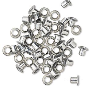 Eyelet, nickel-plated brass, 5x4mm with 3x3mm tube and 2.2mm inside ...