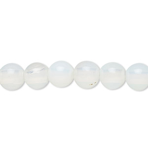 Bead, sea &quot;opal&quot; (glass), translucent to semitranslucent, 8mm round with 2-2.5mm hole. Sold per pkg of 10.
