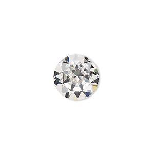 Chaton, Celestial Crystal&reg; rhinestone, crystal clear, foil back, 12.97-13.22mm faceted round, SS55. Sold per pkg of 2.