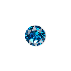 Chaton, Celestial Crystal&reg; rhinestone, turquoise blue, foil back, 12.97-13.22mm faceted round, SS55. Sold per pkg of 2.
