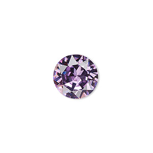 Chaton, Celestial Crystal&reg; rhinestone, lavender, foil back, 12.97-13.22mm faceted round, SS55. Sold per pkg of 2.