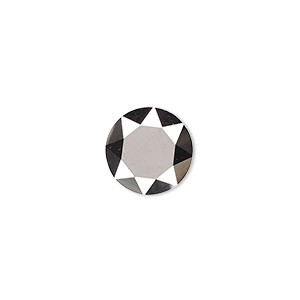 Chaton, Celestial Crystal&reg; rhinestone, hematite, foil back, 12.97-13.22mm faceted round, SS55. Sold per pkg of 2.