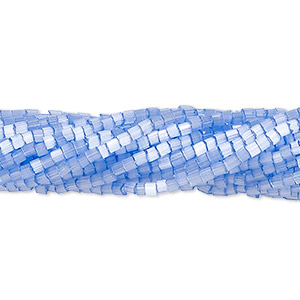 Seed bead, Preciosa Ornela, Czech atlas glass, translucent satin solgel blue, #11 hex 2-cut. Sold per hank.
