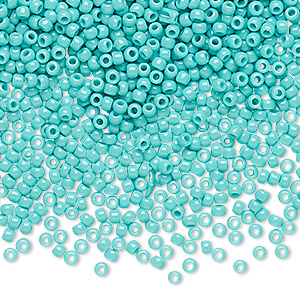 Seed bead, TOHO BEADS&reg;, glass, opaque turquoise, (TR-11-55), #11 round. Sold per 7.5-gram pkg.