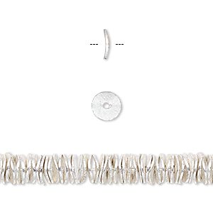 Bead, silver-plated copper, 6x1mm brushed wavy rondelle. Sold per pkg of 20.