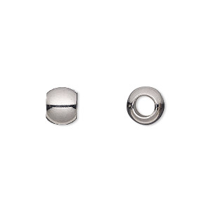 Bead, stainless steel, 8x6mm rondelle. Sold per pkg of 10.