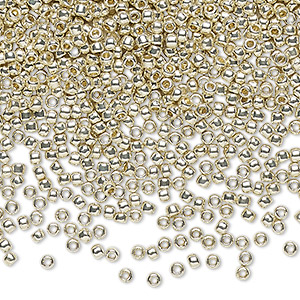 Seed bead, TOHO BEADS&reg;, glass, PermaFinish opaque galvanized aluminum, (TR-11-PF558), #11 round. Sold per 7.5-gram pkg.