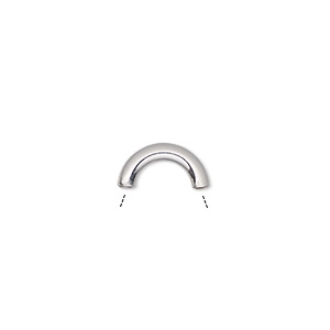 Bead, sterling silver-filled, 12x2mm curved tube. Sold per pkg of 4.