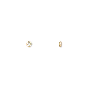 Bead, 14Kt gold, 2.5x1mm flat rondelle. Sold individually.
