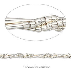 Bead, Hill Tribes, fine silver, 8x1mm round tube and 1mm round. Sold per 8-inch strand.
