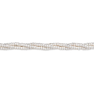Bead, Hill Tribes, fine silver, 1.2x1mm oval. Sold per 8-inch strand, approximately 250 beads.