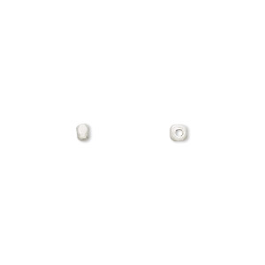 Bead, Hill Tribes, fine silver, 2x2mm rounded square. Sold per pkg of 10.