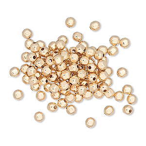  50 Count Wholesale 14K Gold-Filled 4mm Round Seamless Spacer  Beads (Hole Size 1.15mm to 1.25mm) : Arts, Crafts & Sewing