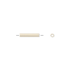 Bead, 14Kt gold-filled, 12x2mm five-sided tube. Sold per pkg of 2.