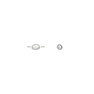 Bead, sterling silver, 3.5x2mm oval. Sold per pkg of 5.