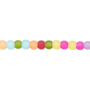 Bead, glass, assorted transparent colors, 8mm round. Sold per pkg of (10)  15-1/2 to 16 strands. - Fire Mountain Gems and Beads