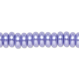 Bead, Celestial Crystal&reg;, crystal pearl, violet, 8x3mm rondelle. Sold per 15-1/2&quot; to 16&quot; strand, approximately 120 beads.