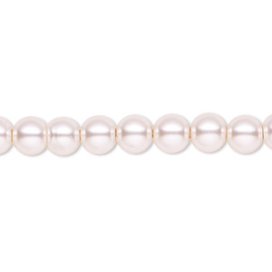 Bead, Celestial Crystal&reg;, crystal pearl, light pink, 6mm round. Sold per pkg of (2) 15-1/2&quot; to 16&quot; strands, approximately 130 beads.