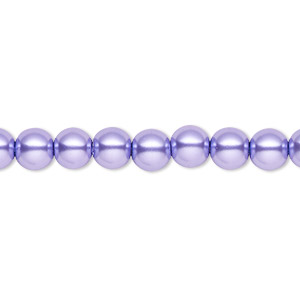 Bead, Celestial Crystal&reg;, crystal pearl, violet, 6mm round. Sold per pkg of (2) 15-1/2&quot; to 16&quot; strands, approximately 130 beads.