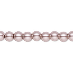 Bead, Celestial Crystal&reg;, crystal pearl, platinum, 6mm round. Sold per pkg of (2) 15-1/2&quot; to 16&quot; strands, approximately 130 beads.