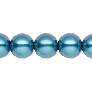 Bead, Celestial Crystal&reg;, crystal pearl, teal, 12mm round. Sold per 15-1/2&quot; to 16&quot; strand, approximately 30 beads.