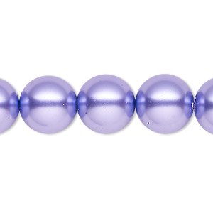 Bead, Celestial Crystal&reg;, crystal pearl, violet, 12mm round. Sold per 15-1/2&quot; to 16&quot; strand, approximately 30 beads.