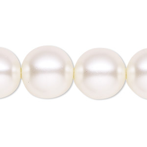 Bead, Celestial Crystal&reg;, crystal pearl, cream, 16mm round. Sold per 15-1/2&quot; to 16&quot; strand, approximately 25 beads.