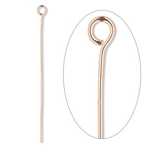 Eye pin, copper, 2 inches, 20 gauge. Sold per pkg of 50.
