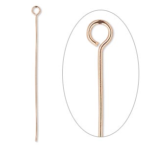 Eye pin, copper, 2 inches, 22 gauge. Sold per pkg of 50.