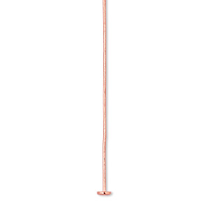 Head pin, copper, 2 inches with 3mm head, 22 gauge. Sold per pkg of 50.