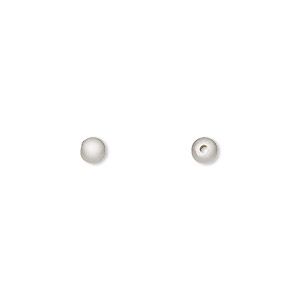 Bead, satin-finished sterling silver, 4mm seamless round. Sold per pkg of 6.