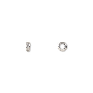 Bead, TierraCast&reg;, antiqued pewter (tin-based alloy), 4x2mm-5x2mm nugget rondelle. Sold per pkg of 100.